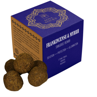 Frankincense and Myrrh Smudge Bomb with Burner - Set of 5 - Soul Sticks