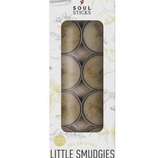 White Sage and Vanilla Little Smudgies Candles - Pack of 12 Soul Sticks Tea Light - 4 hour burn time