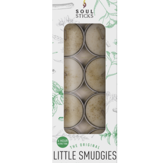 White Sage and Cedar Little Smudgies Candles - Pack of 12 Soul Sticks Tea Light - 4 hour burn time