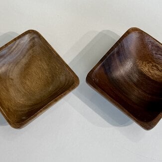 Wooden Bowls Square 4"x4" Home Decor Crystal Holder