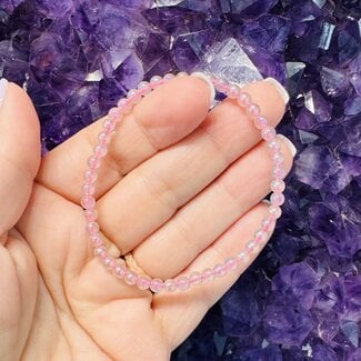Aura Rose Quartz Bracelets - 4mm