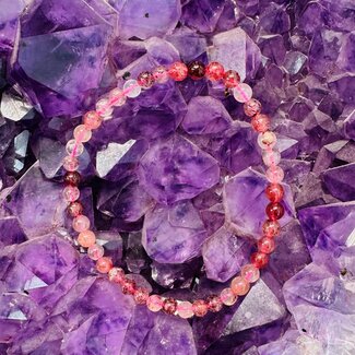 Strawberry (Red Guava) Quartz Bracelets - 4mm
