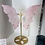 Pink Opal Butterfly Angel Wings on Gold Pin Stand - 12"x11" Large Specimen