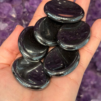Hematite Worry (Thumb Fidget Relaxation Pocket) Stones - Medium Oval