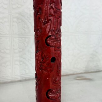 Incense Stick Burner Holder - Red Lizard Soapstone Tower Round 10"