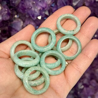 Amazonite Rings - Size 6 Plain Dome