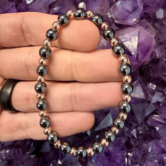 Copper and Magnetic Hematite Bracelets - 4 - 8mm