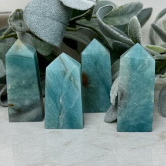 Caribbean Blue Calcite Obelisks - Tower Point Generator Medium