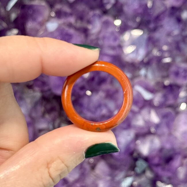 Red Jasper Rings - Size 8 Plain Dome