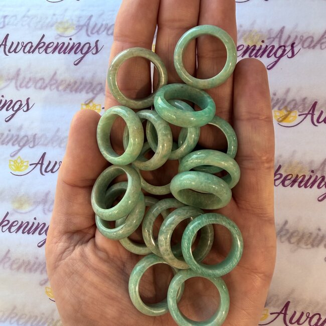 Amazonite Rings - Size 9 Plain Dome