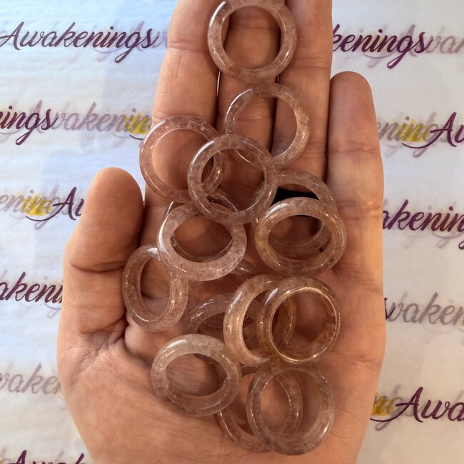 Strawberry Quartz Rings - Size 9