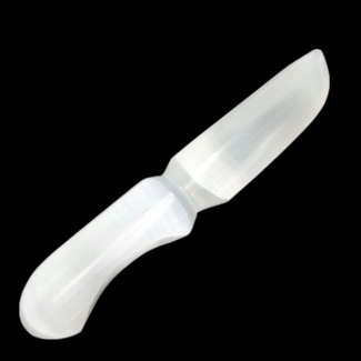 Selenite (Satin Spar Gypsum) Knife Knives Daggers - 8" Medium Cord Cutting Ritual Athame