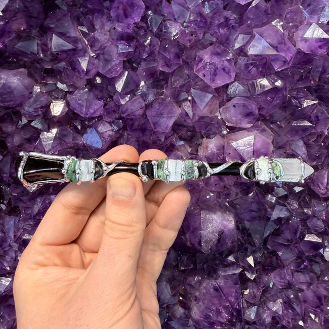 Empath Medium Medium Wands - Acrylic Stand Included - Double Terminated DT Handmade Reiki Infused - Healing