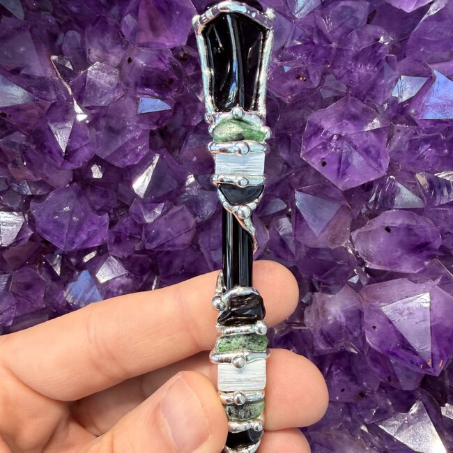 Empath Medium Medium Wands - Acrylic Stand Included - Double Terminated DT Handmade Reiki Infused - Healing