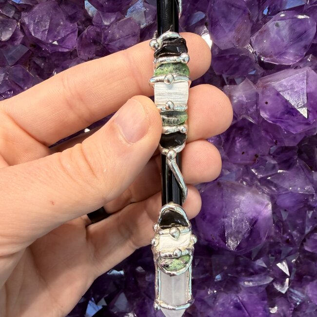 Empath Medium Medium Wands - Acrylic Stand Included - Double Terminated DT Handmade Reiki Infused - Healing