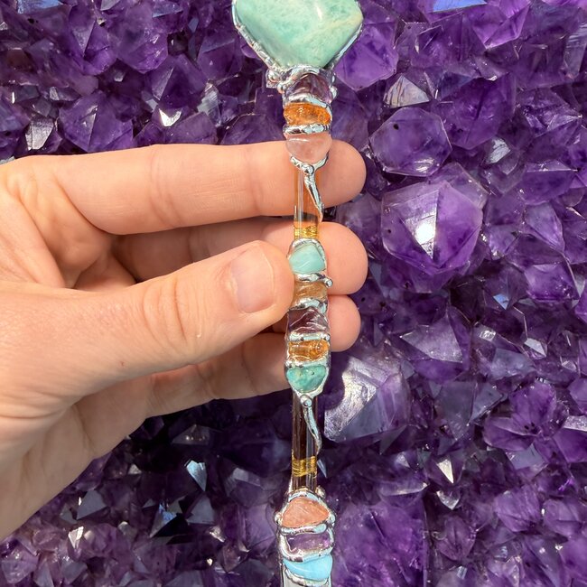 Recovery Medium Wands - Acrylic Stand Included - Double Terminated DT Handmade Reiki Infused - Healing