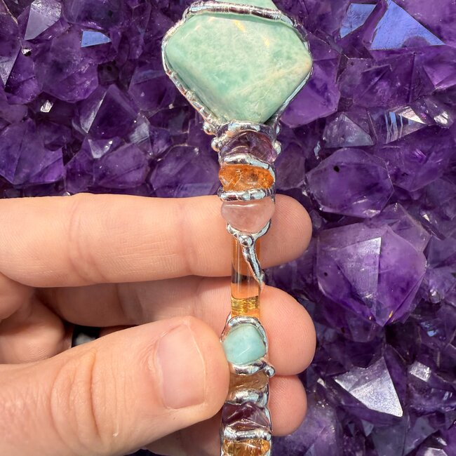 Recovery Medium Wands - Acrylic Stand Included - Double Terminated DT Handmade Reiki Infused - Healing