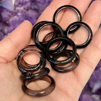 Midnight Lace Black Obsidian Rings - Size 6