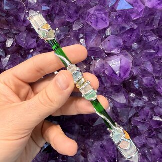 Sei-He-Ki Medium Wands - Acrylic Stand Included - Double Terminated DT Handmade Reiki Infused - Healing