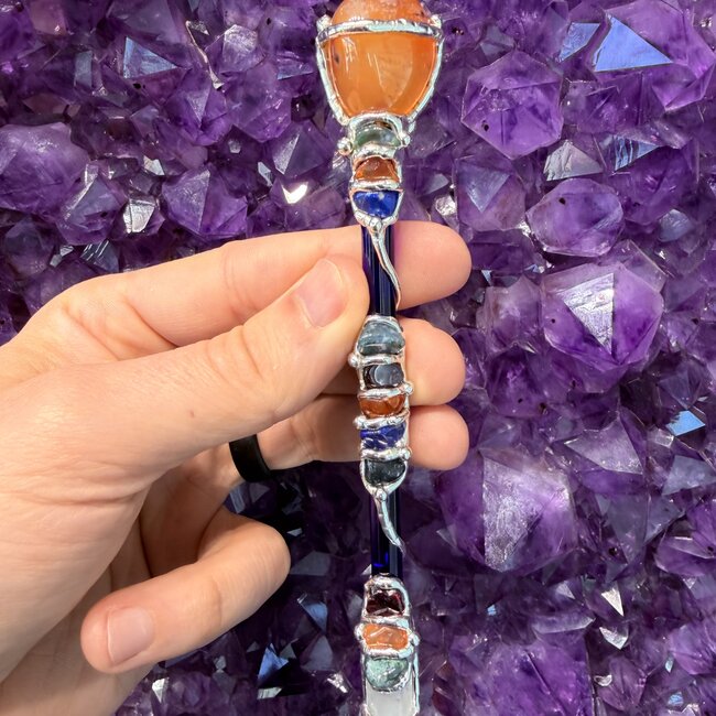 Confidence Medium Wands - Acrylic Stand Included - Double Terminated DT Handmade Reiki Infused - Healing
