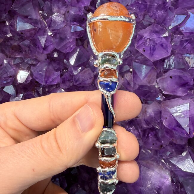 Confidence Medium Wands - Acrylic Stand Included - Double Terminated DT Handmade Reiki Infused - Healing