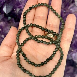 Dark Green Serpentine Bracelets - 4mm Mini
