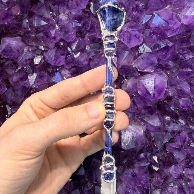 Psychic Medium Wands - Acrylic Stand Included - Double Terminated DT Handmade Reiki Infused - Healing