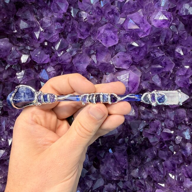 Psychic Medium Wands - Acrylic Stand Included - Double Terminated DT Handmade Reiki Infused - Healing