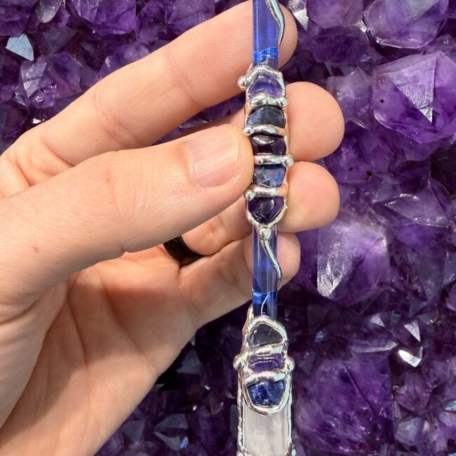 Psychic Medium Crystal Wand  w/Acrylic Stand