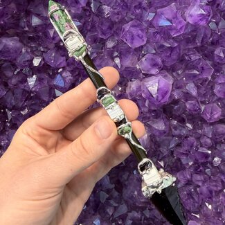 Empath Arrowhead Medium Wands - Acrylic Stand Included - Double Terminated DT Handmade Reiki Infused - Healing