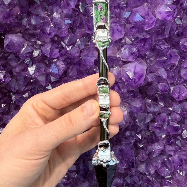 Empath Arrowhead Medium Wands - Acrylic Stand Included - Double Terminated DT Handmade Reiki Infused - Healing