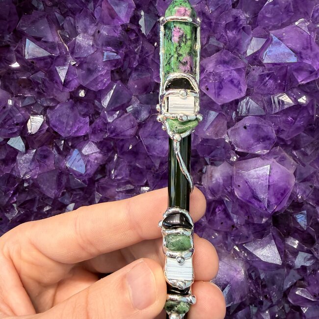 Empath Arrowhead Medium Wands - Acrylic Stand Included - Double Terminated DT Handmade Reiki Infused - Healing