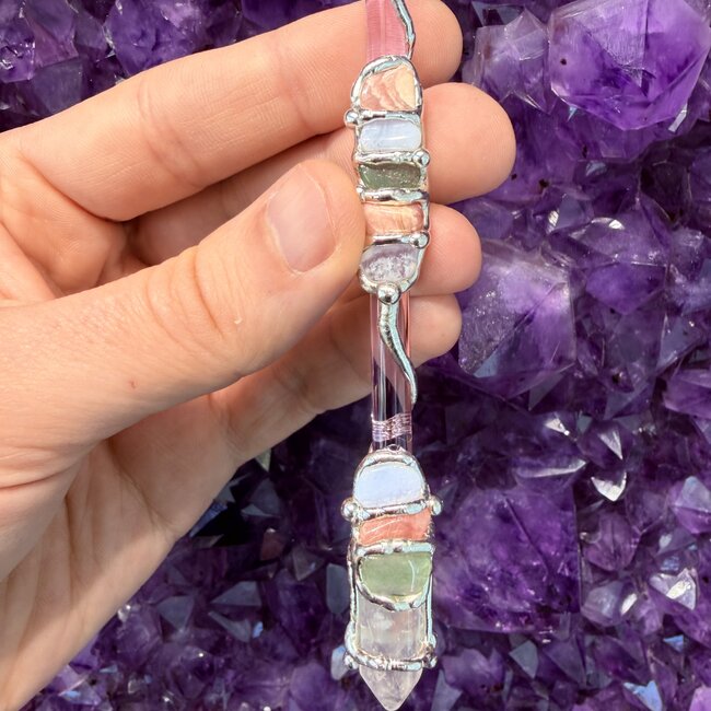 Letting Go Medium Wands - Acrylic Stand Included - Double Terminated DT Handmade Reiki Infused - Healing