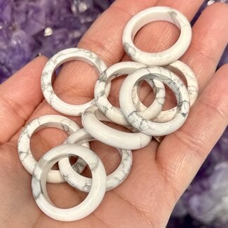 White Howlite Rings - Size 10