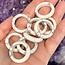 White Howlite (Magnesite) Rings - Size 6 Plain Dome