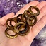 Gold Tigers Eye Rings - Size 10 Plain Dome