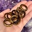 Gold Tigers Eye Rings - Size 7 Plain Dome