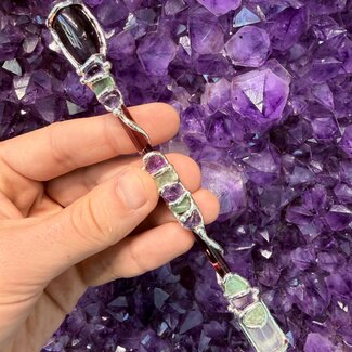 Healer Medium Wands - Acrylic Stand Included - Double Terminated DT Handmade Reiki Infused - Healing