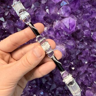Violet Flame Medium Wands - Acrylic Stand Included - Double Terminated DT Handmade Reiki Infused - Healing