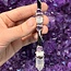 Violet Flame Medium Wands - Acrylic Stand Included - Double Terminated DT Handmade Reiki Infused - Healing