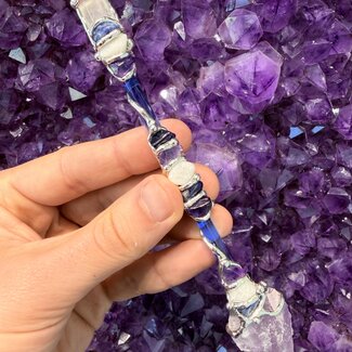 Wisdom Keeper Medium Wands - Acrylic Stand Included - Double Terminated DT Handmade Reiki Infused - Healing
