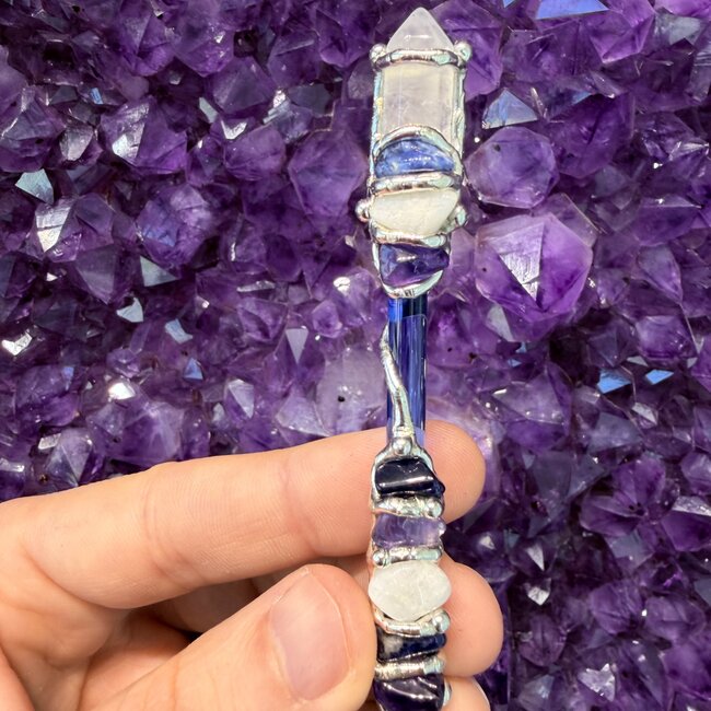 Wisdom Keeper Medium Wands - Acrylic Stand Included - Double Terminated DT Handmade Reiki Infused - Healing