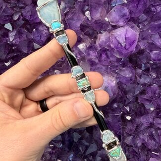 Keep Me Safe Medium Wands - Acrylic Stand Included - Double Terminated DT Handmade Reiki Infused - Healing