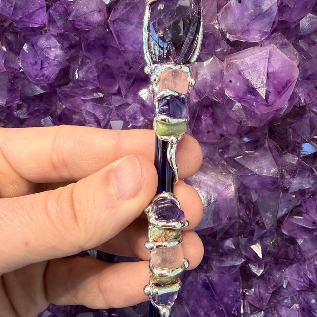 Self Power Medium Wands - Acrylic Stand Included - Double Terminated DT Handmade