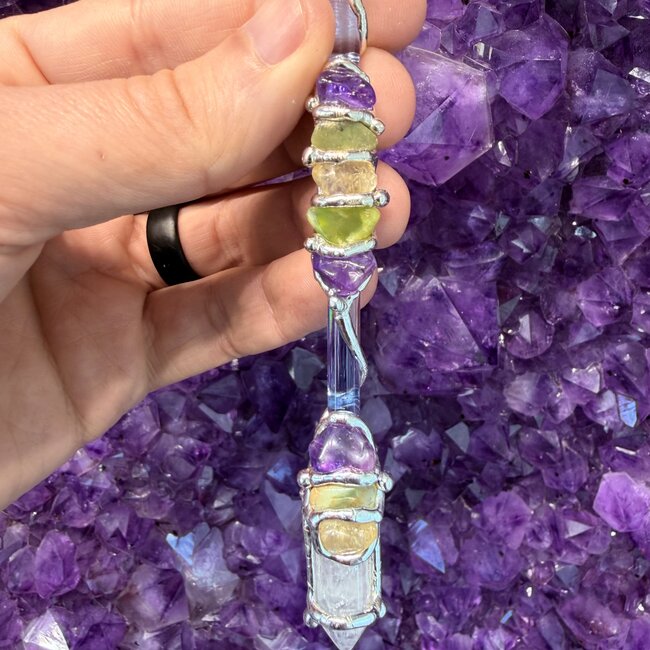 Well Being Medium Wands - Acrylic Stand Included - Double Terminated DT Handmade