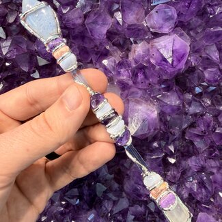 Serenity Medium Wands - Acrylic Stand Included - Double Terminated DT Handmade