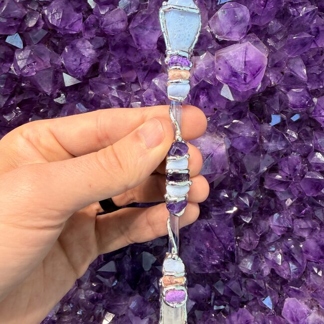 Serenity Medium Wands - Acrylic Stand Included - Double Terminated DT Handmade