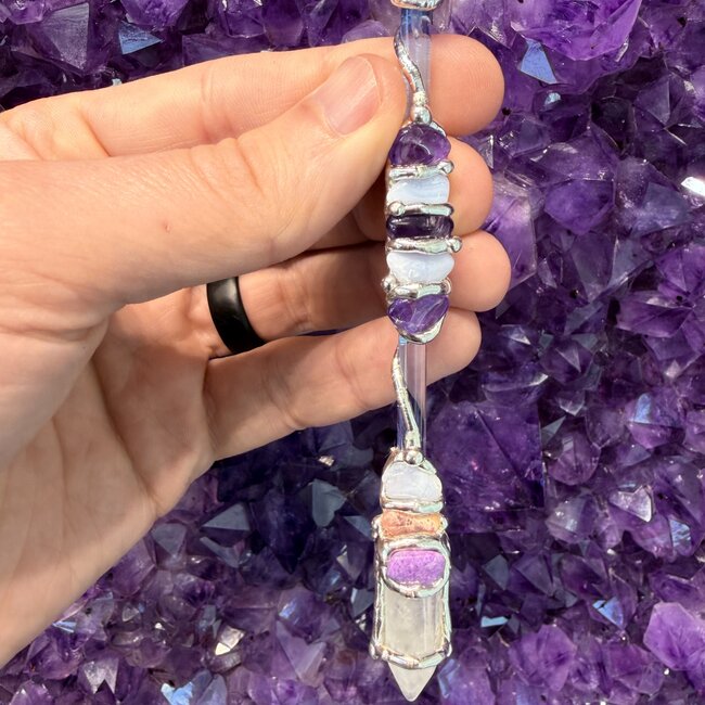 Serenity Medium Wands - Acrylic Stand Included - Double Terminated DT Handmade