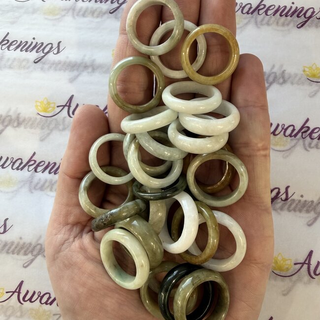Jade Crystal Rings - Size 7