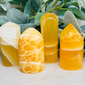 Honeycomb Honey Comb Yellow Calcite Cylinders Towers Generators - Medium (3-5")